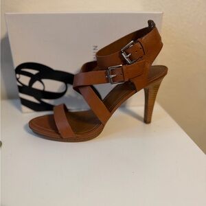 Steve Madden Tan Buckle Strap Heels